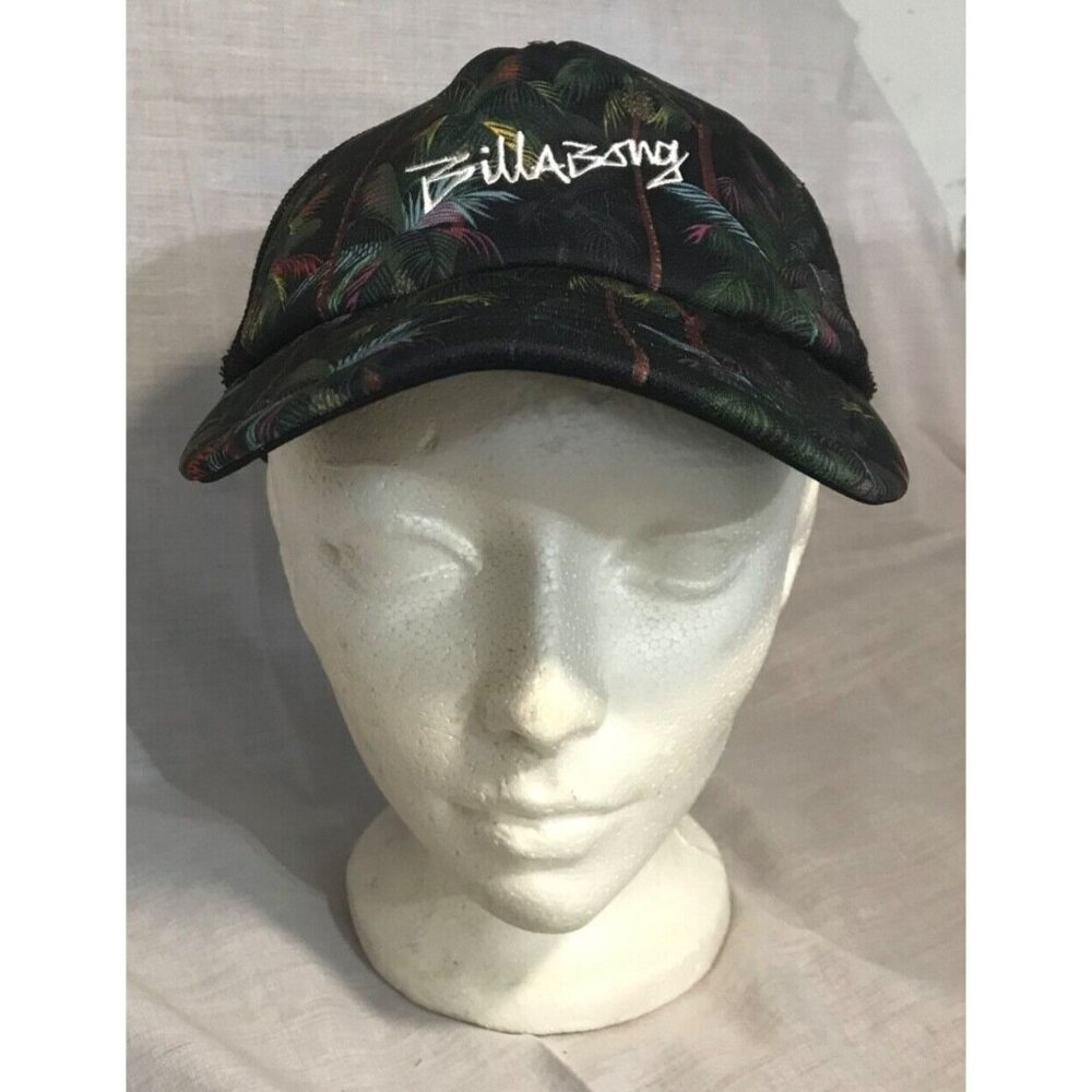 Billabong Hat Tropical Camo Black Mesh Adjustable Snapback Cap One Size New